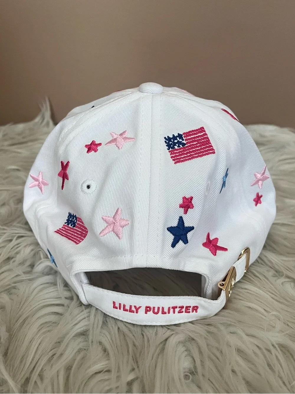 {Lilly Pulitzer} Embroidered Logo Hat in Resort White It's A 250th Celebration